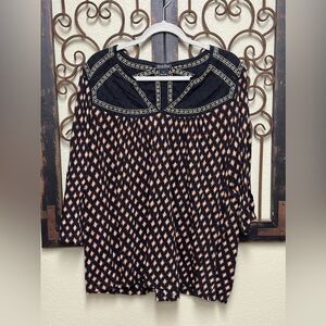 Lucky Brand vneck 3/4 sleeve top